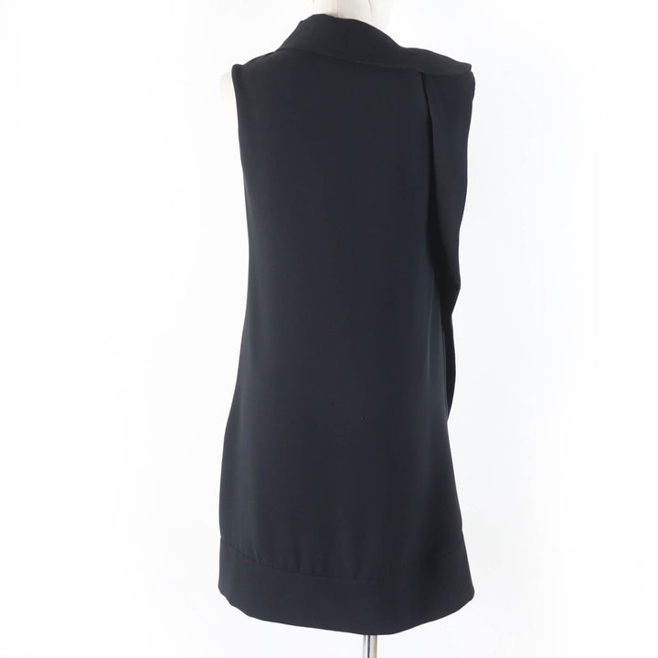 Excellent VALENTINO dress Design color sleeveless dress black silk Women 36