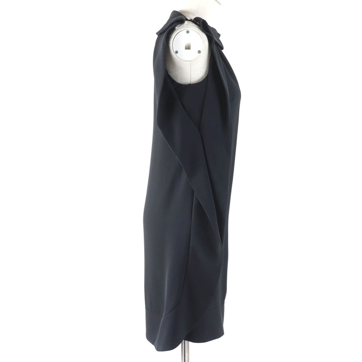 Excellent VALENTINO dress Design color sleeveless dress black silk Women 36