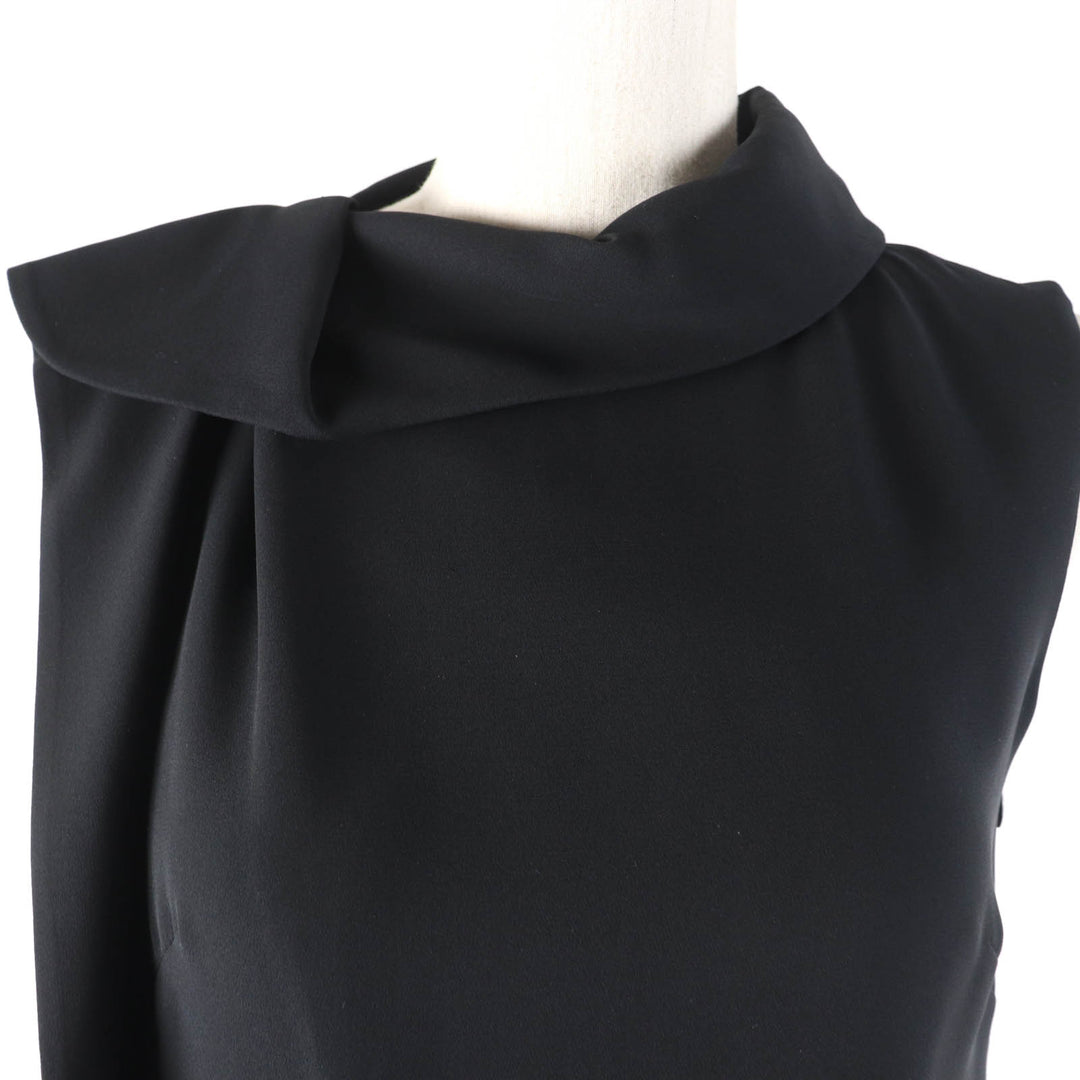 Excellent VALENTINO dress Design color sleeveless dress black silk Women 36