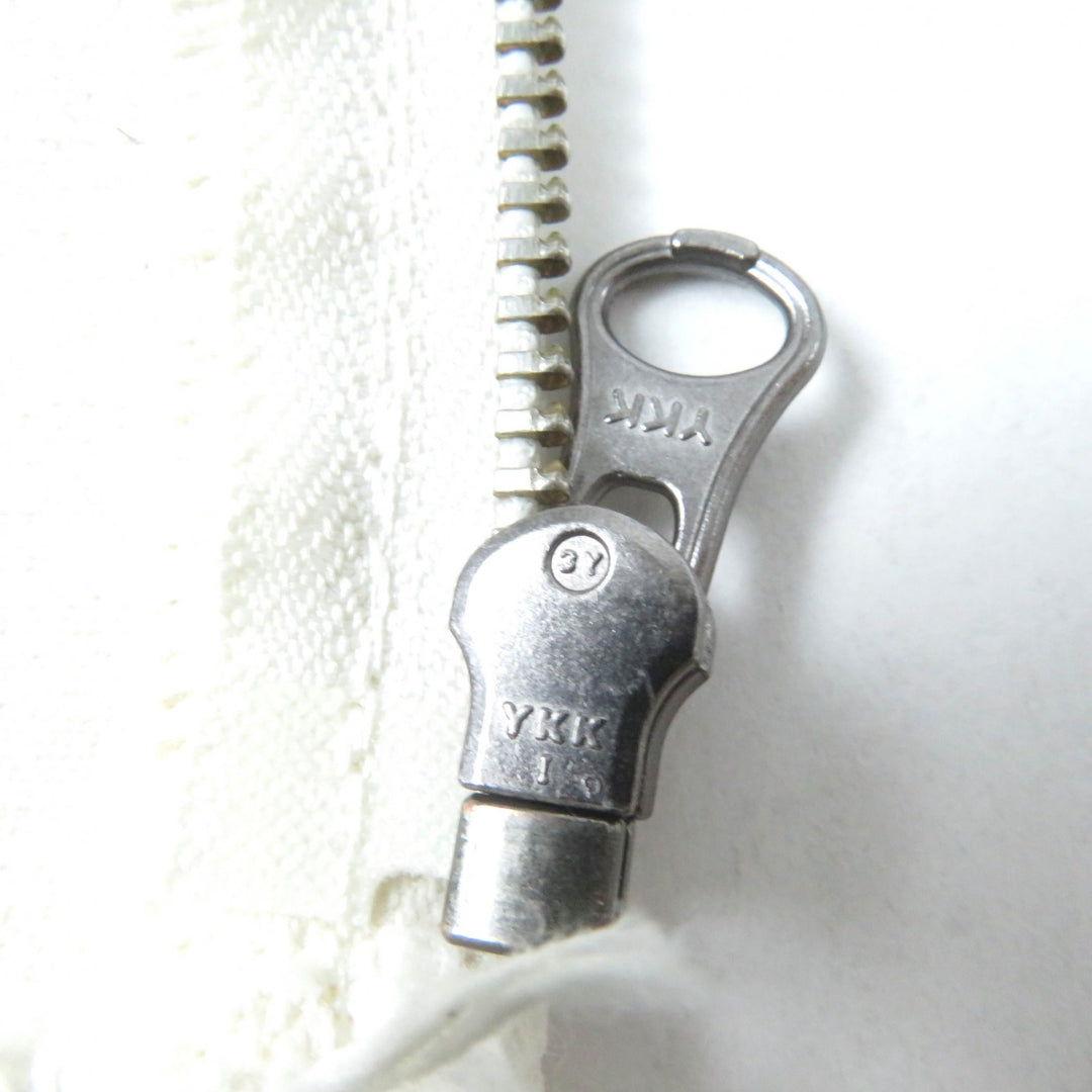Pristine MM6 Maison Margiela Best Cut-off design coated denim ZIP Ivory cotton Women 38 S62NC0098