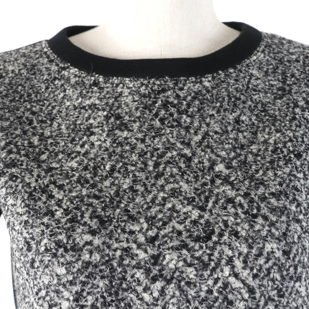 Excellent MONCLER Tunic ABITO Tweed switching Bonding Short sleeve black Rayon Women XS