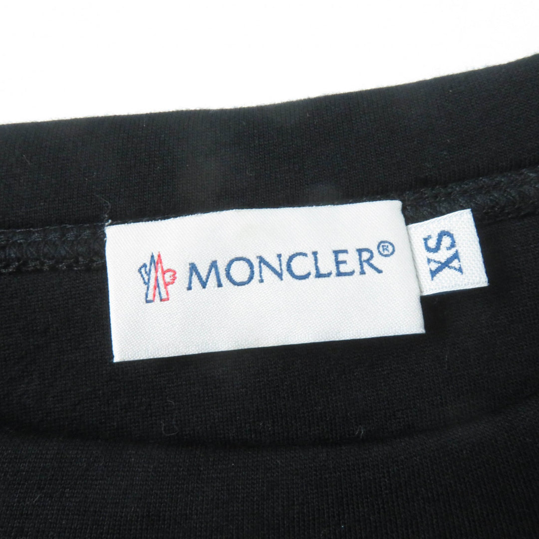 Excellent MONCLER Tunic ABITO Tweed switching Bonding Short sleeve black Rayon Women XS