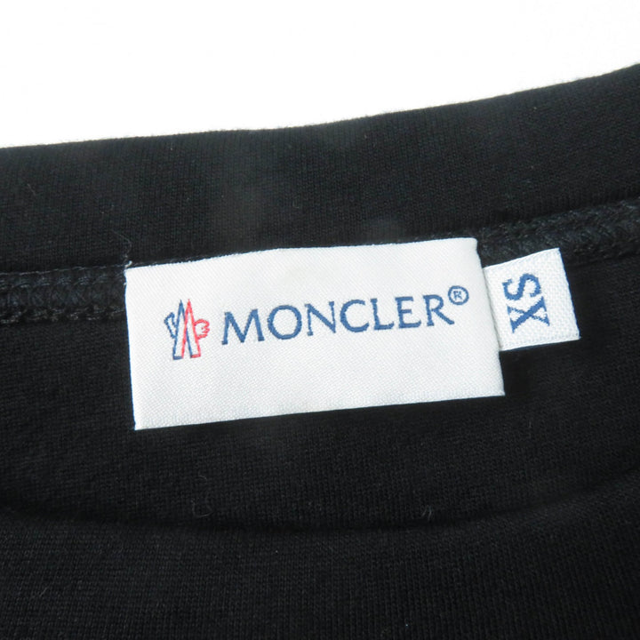 Excellent MONCLER Tunic ABITO Tweed switching Bonding Short sleeve black Rayon Women XS