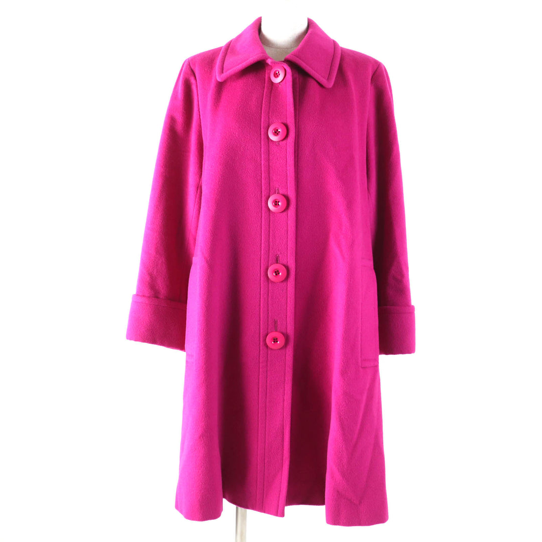 Great YVES SAINT LAURENT coat Long length pink wool Women 34