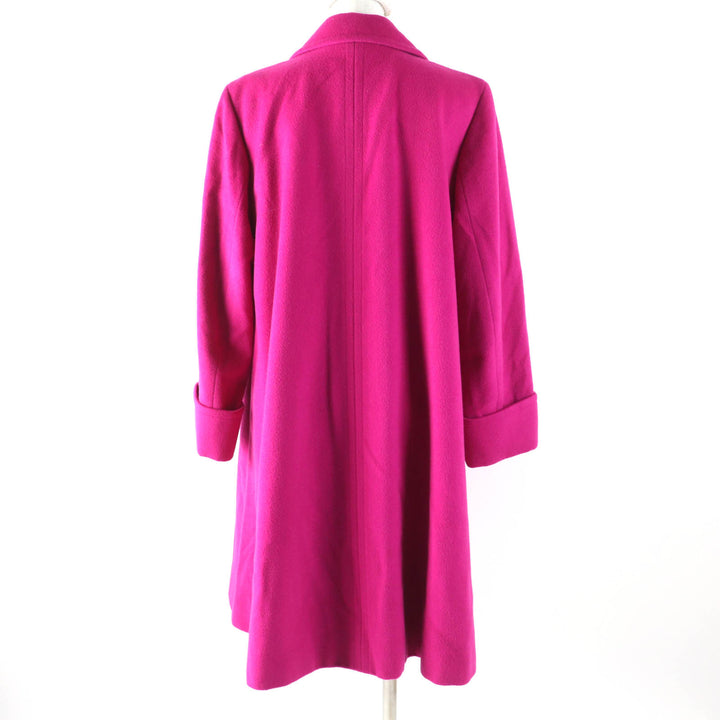 Great YVES SAINT LAURENT coat Long length pink wool Women 34