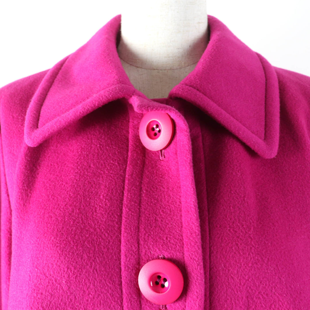 Great YVES SAINT LAURENT coat Long length pink wool Women 34