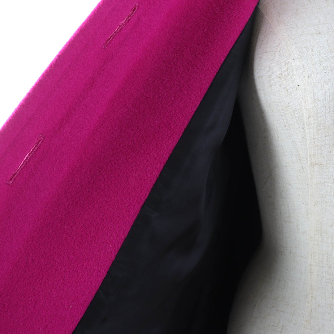 Great YVES SAINT LAURENT coat Long length pink wool Women 34