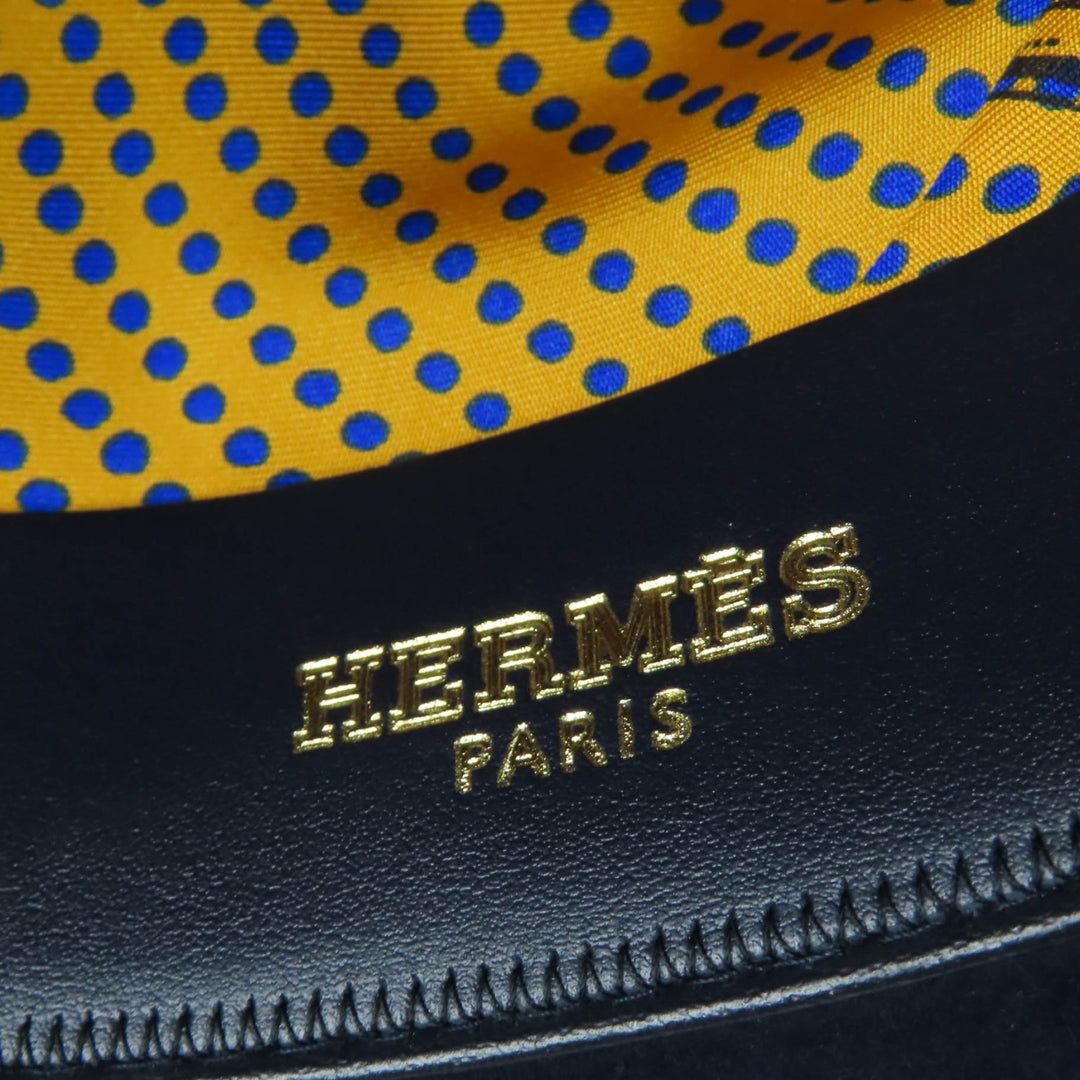 Great HERMES hat Leather and Felt Navy Rabbit felt Women 56