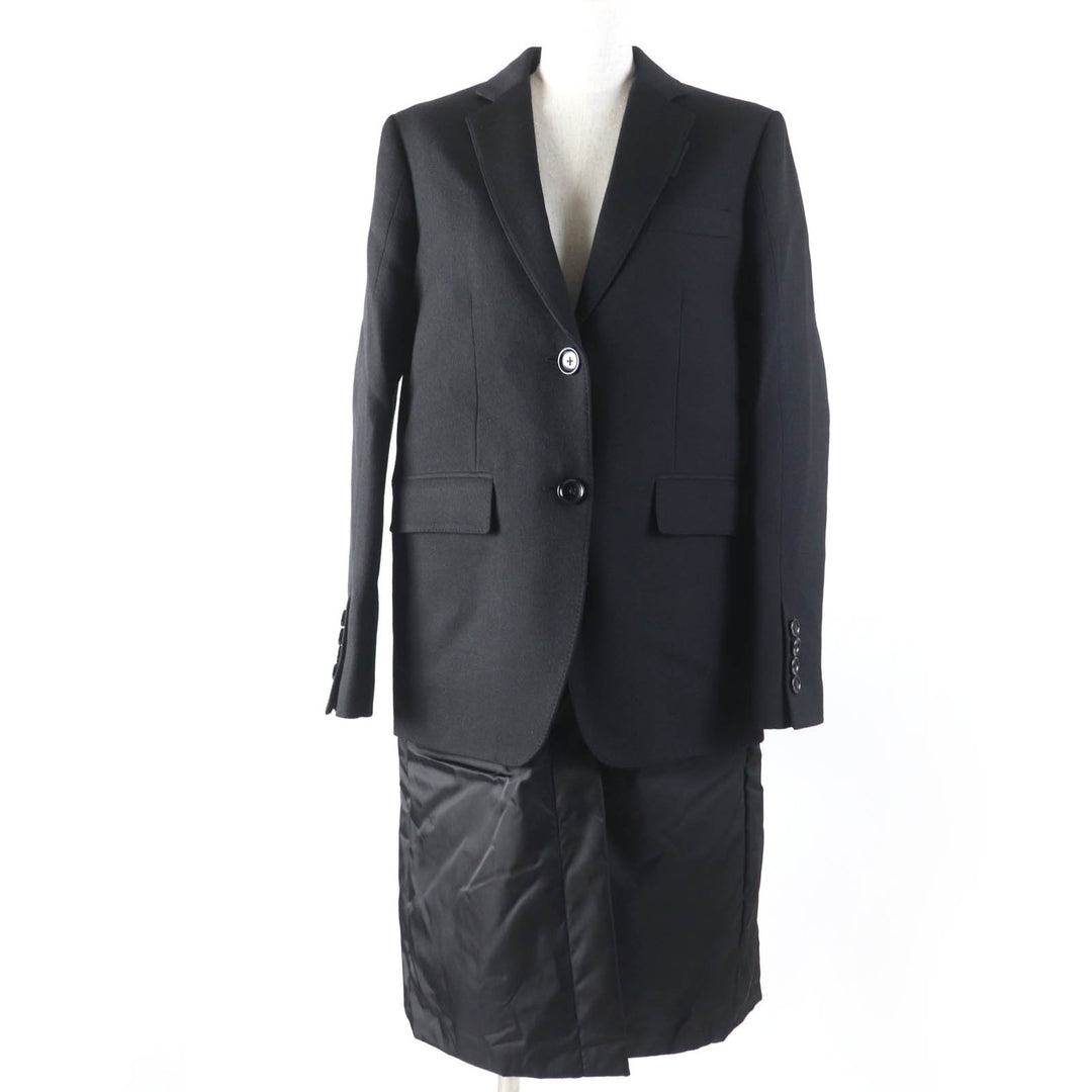 Pristine BURBERRY coat Long length design black Virgin wool Women 38