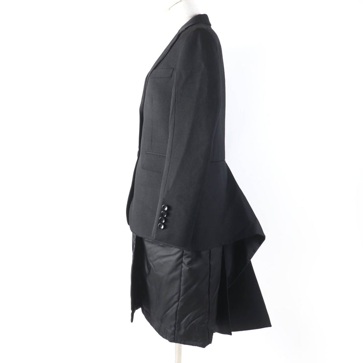 Pristine BURBERRY coat Long length design black Virgin wool Women 38