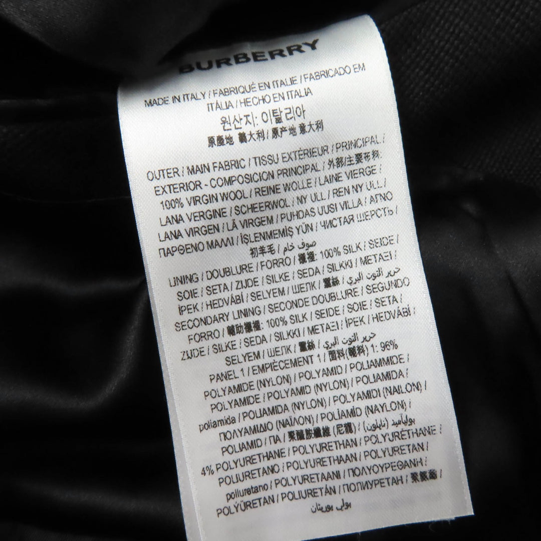 Pristine BURBERRY coat Long length design black Virgin wool Women 38