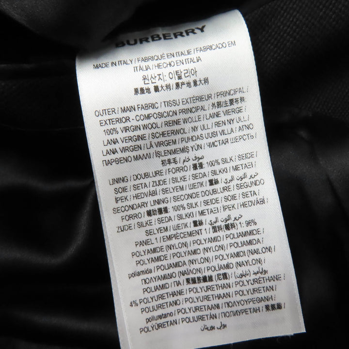 Pristine BURBERRY coat Long length design black Virgin wool Women 38