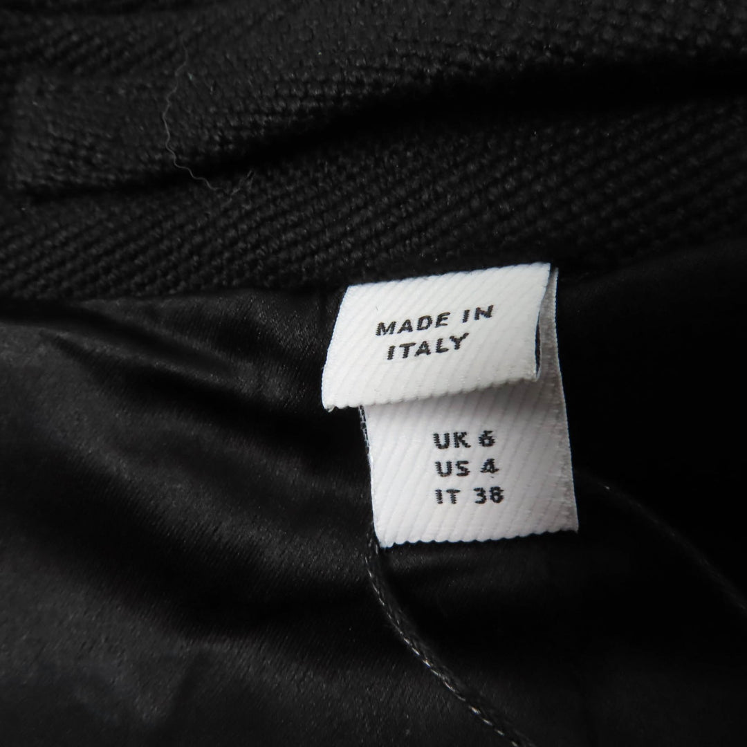 Pristine BURBERRY coat Long length design black Virgin wool Women 38