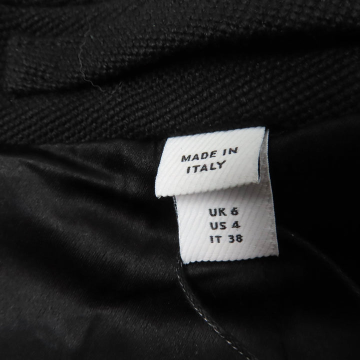Pristine BURBERRY coat Long length design black Virgin wool Women 38