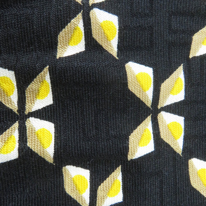 FENDI scarf Zucca Pattern Black Yellow Beige White silk Women FXT069