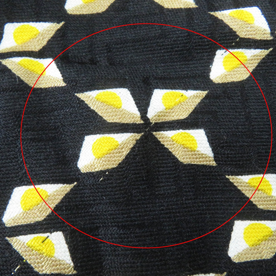 FENDI scarf Zucca Pattern Black Yellow Beige White silk Women FXT069