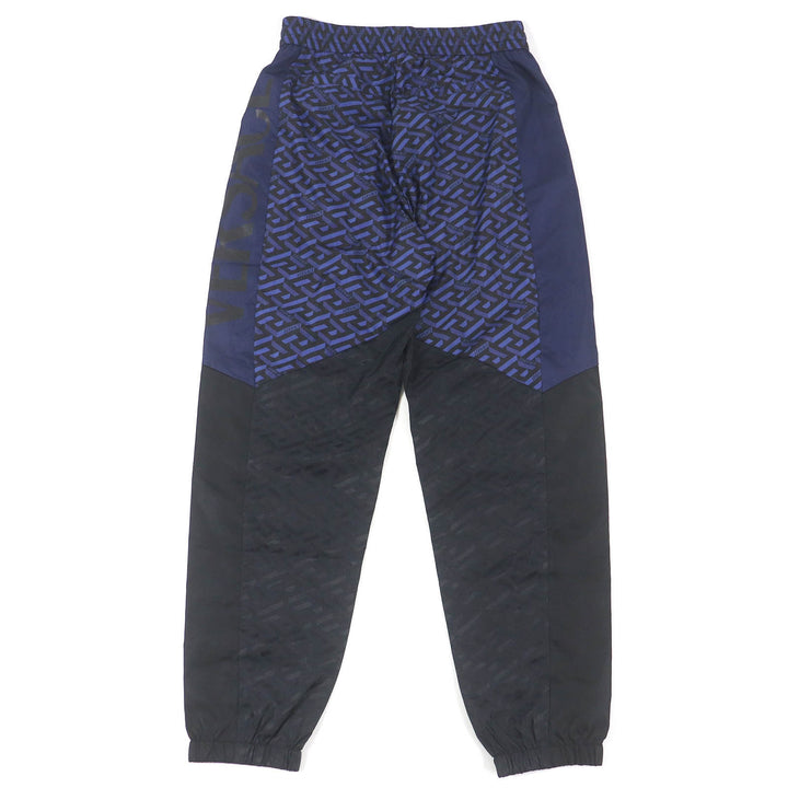 Pristine VERSACE Pants Logo-print nylon jogger pants Navy Nylon mens 52 1002482