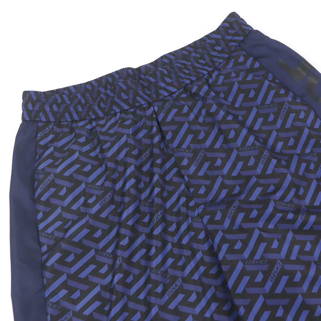 Pristine VERSACE Pants Logo-print nylon jogger pants Navy Nylon mens 52 1002482