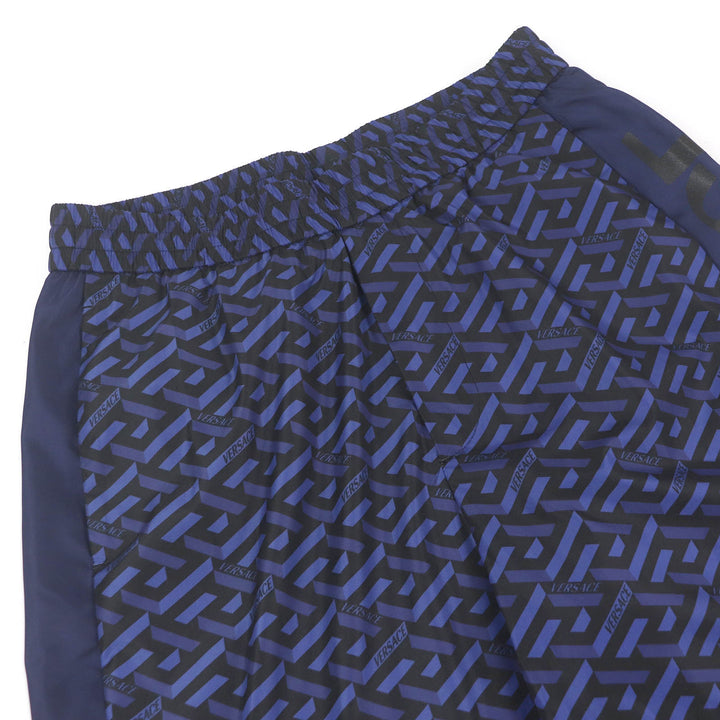 Pristine VERSACE Pants Logo-print nylon jogger pants Navy Nylon mens 52 1002482