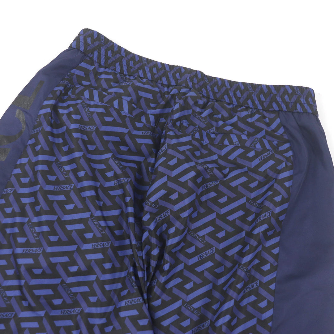 Pristine VERSACE Pants Logo-print nylon jogger pants Navy Nylon mens 52 1002482