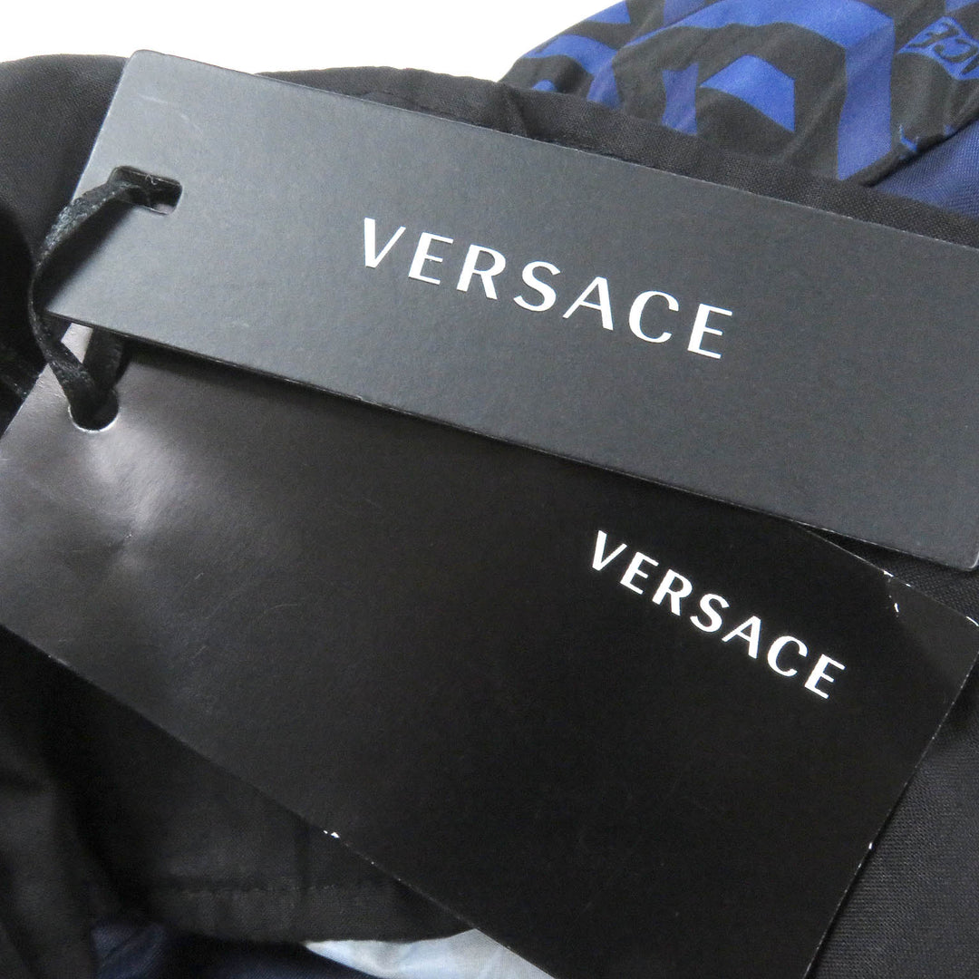 Pristine VERSACE Pants Logo-print nylon jogger pants Navy Nylon mens 52 1002482