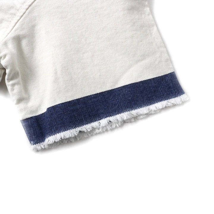 Excellent PRADA T-shirt Triangle With Logo Cut-off Cropped Denim Top Women 36