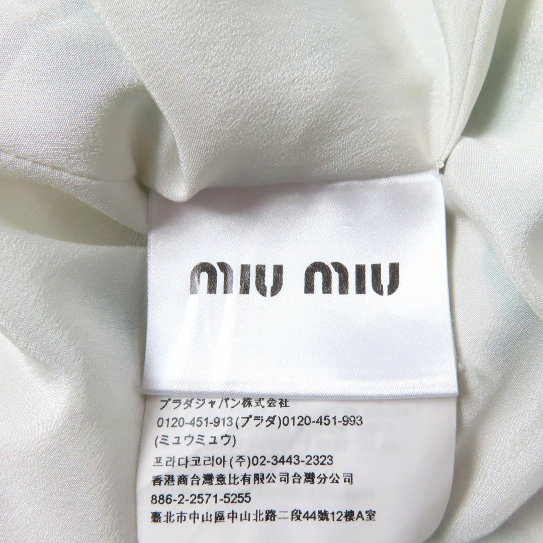 Very Good MIUMIU one piece Strawberry print ruffle collar long sleeve wrap white Viscose Women 36 MF2785