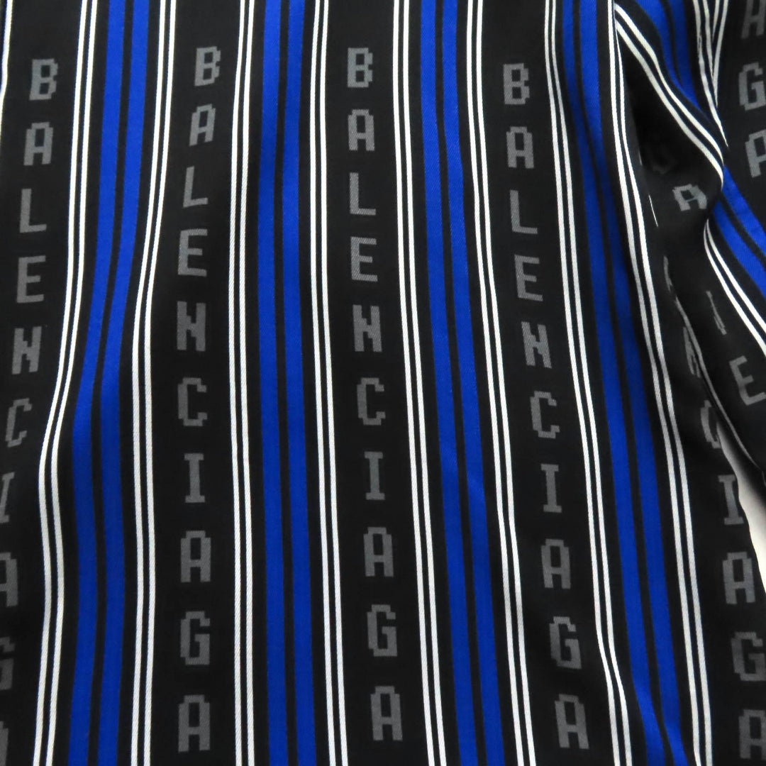 Excellent BALENCIAGA Long sleeve shirt Striped logo Oversized Multi Rayon 34