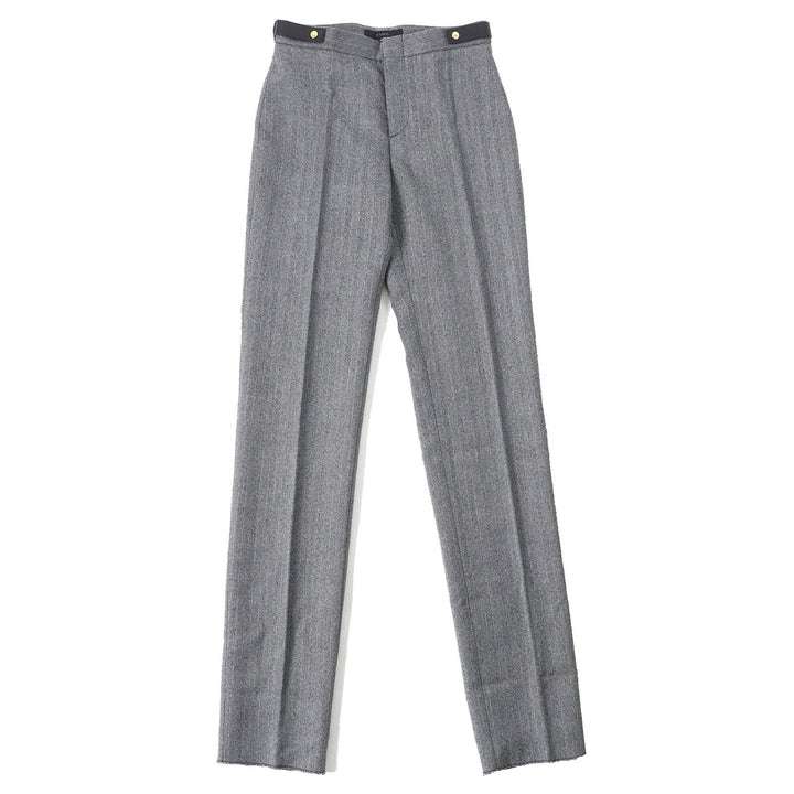 Pristine GUCCI Pants Tom Ford period herringbone pattern with leather belt Gray Women 40