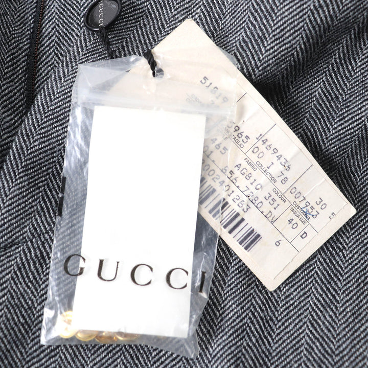 Pristine GUCCI Pants Tom Ford period herringbone pattern with leather belt Gray Women 40