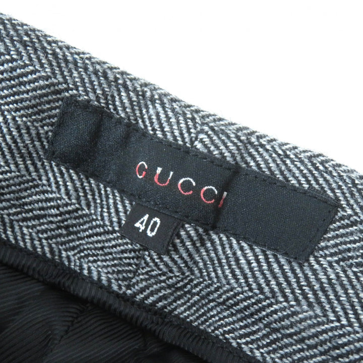 Pristine GUCCI Pants Tom Ford period herringbone pattern with leather belt Gray Women 40