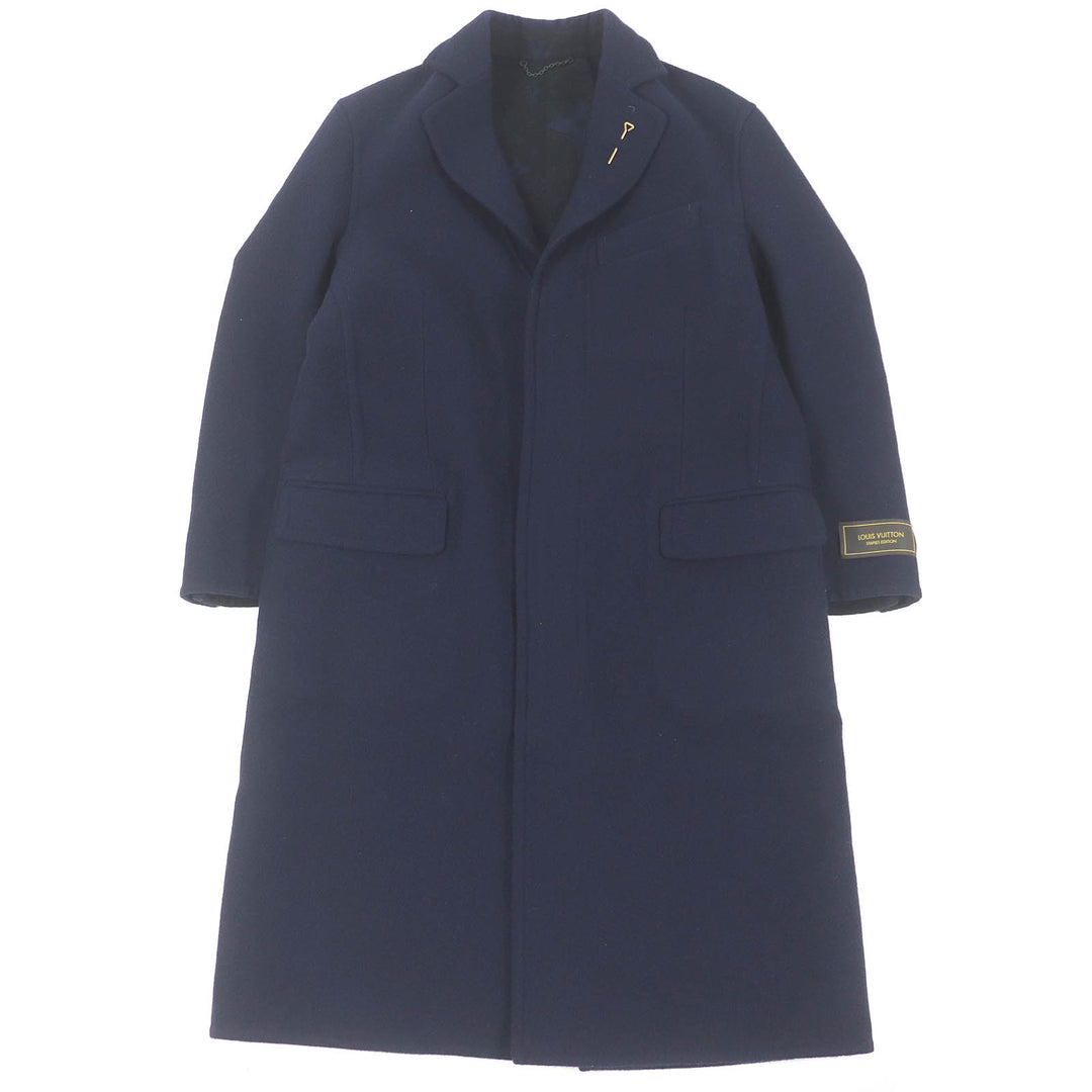 Great LOUIS VUITTON Chester coat Back monogram Navy wool mens 44 HJC55E