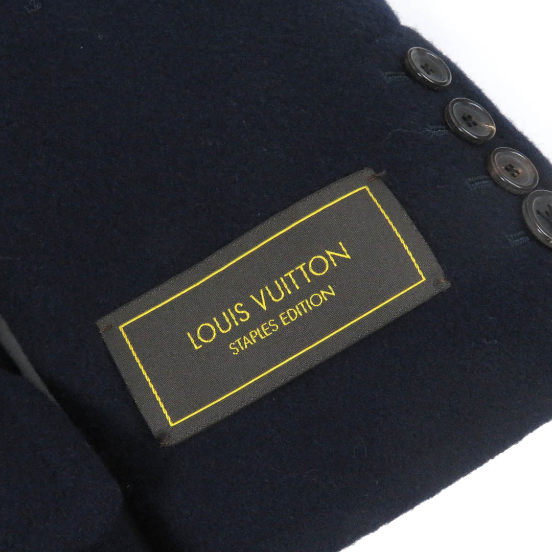 Great LOUIS VUITTON Chester coat Back monogram Navy wool mens 44 HJC55E