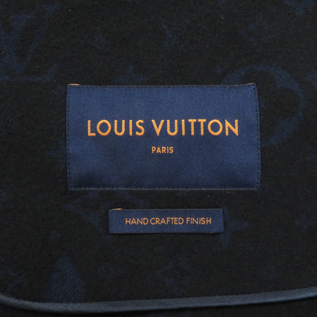 Great LOUIS VUITTON Chester coat Back monogram Navy wool mens 44 HJC55E