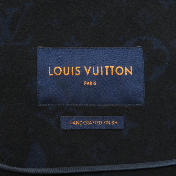 Great LOUIS VUITTON Chester coat Back monogram Navy wool mens 44 HJC55E
