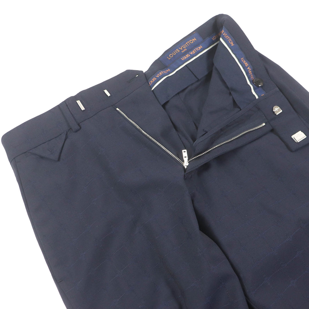 LOUIS VUITTON suit LV logo all-over pattern peak lapel single Navy mens 44