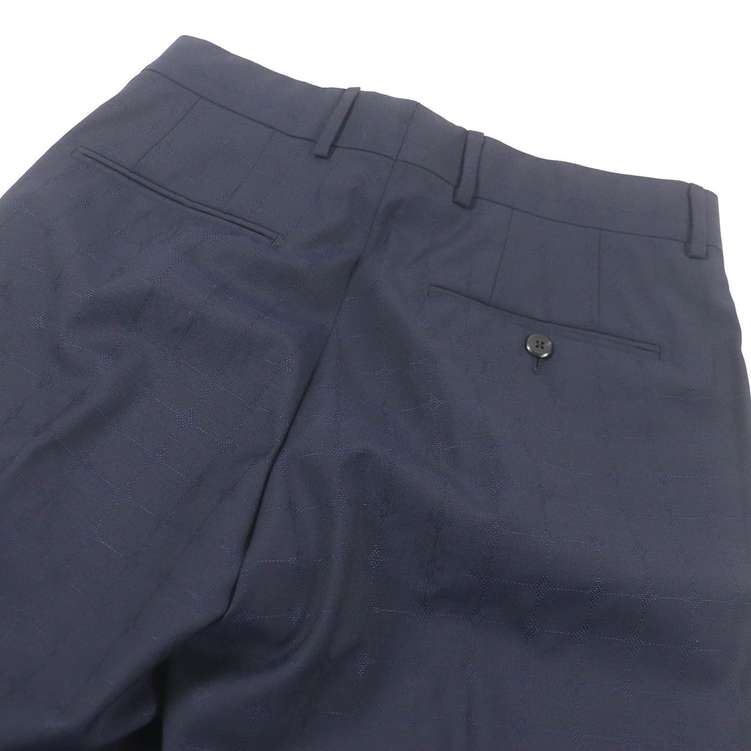 LOUIS VUITTON suit LV logo all-over pattern peak lapel single Navy mens 44