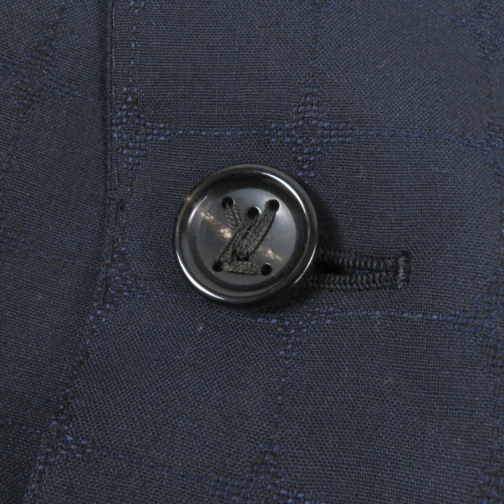 LOUIS VUITTON suit LV logo all-over pattern peak lapel single Navy mens 44