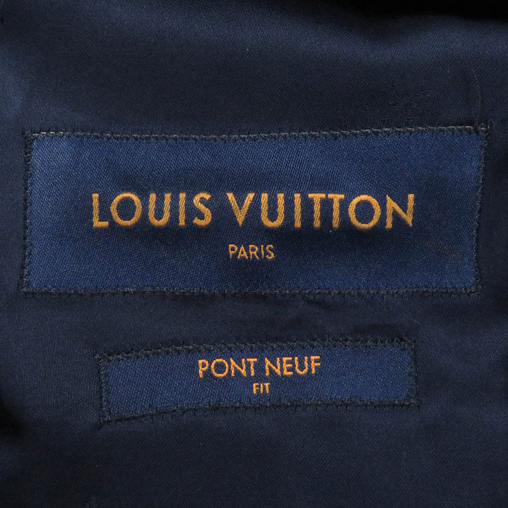 LOUIS VUITTON suit LV logo all-over pattern peak lapel single Navy mens 44