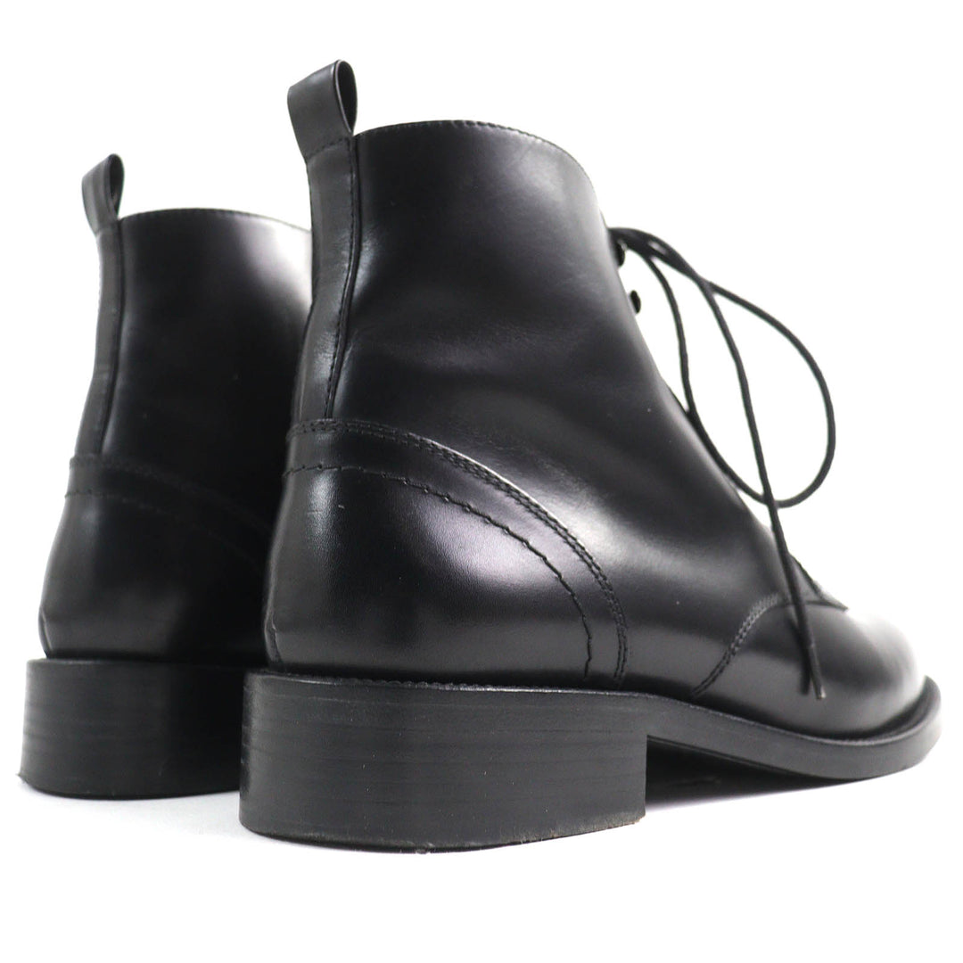 Great SAINT LAURENT PARIS short boots Lace-up Leather black Women 35.5 354530