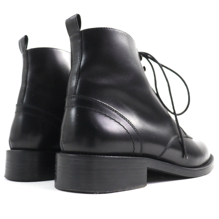 Great SAINT LAURENT PARIS short boots Lace-up Leather black Women 35.5 354530