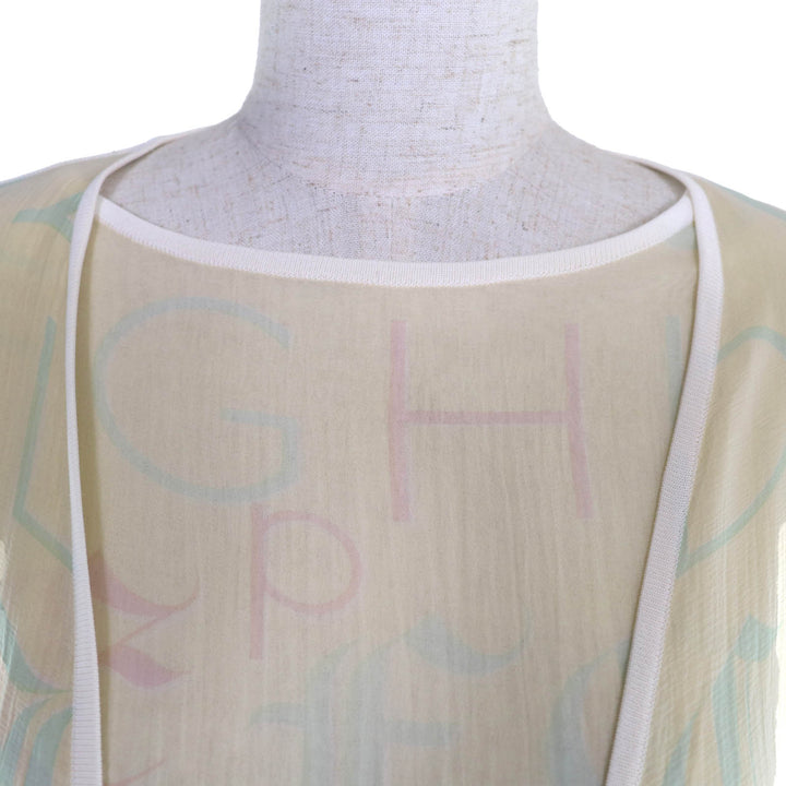 Very Good HERMES ensemble Margiela-era sleeveless cardigan Yellow white ー Women