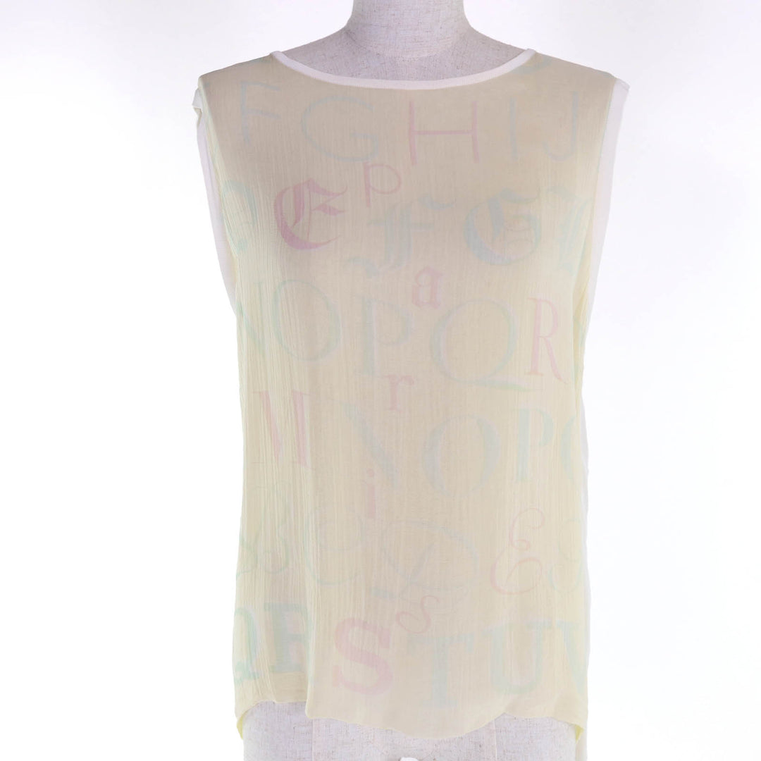 Very Good HERMES ensemble Margiela-era sleeveless cardigan Yellow white ー Women