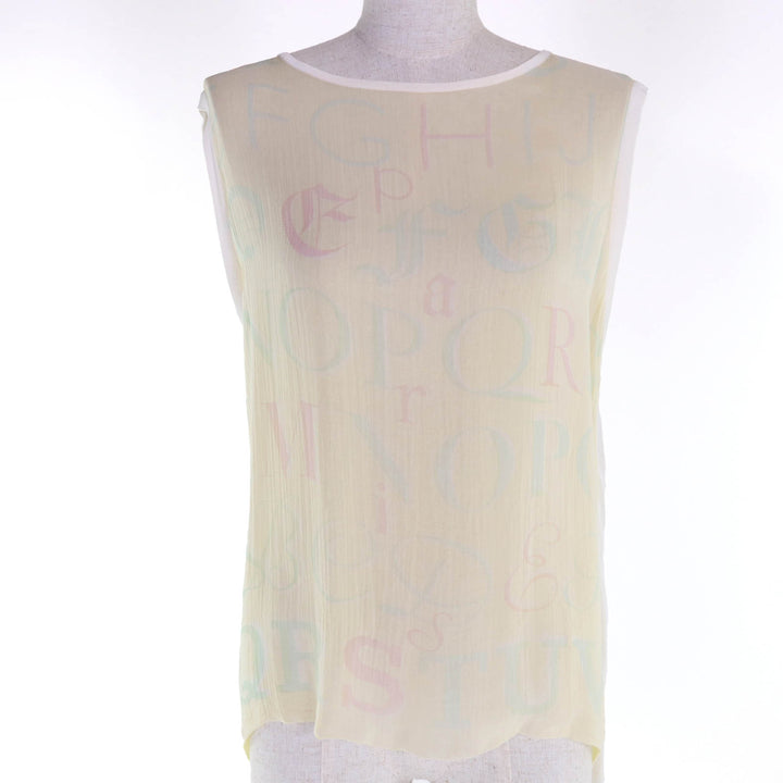 Very Good HERMES ensemble Margiela-era sleeveless cardigan Yellow white ー Women
