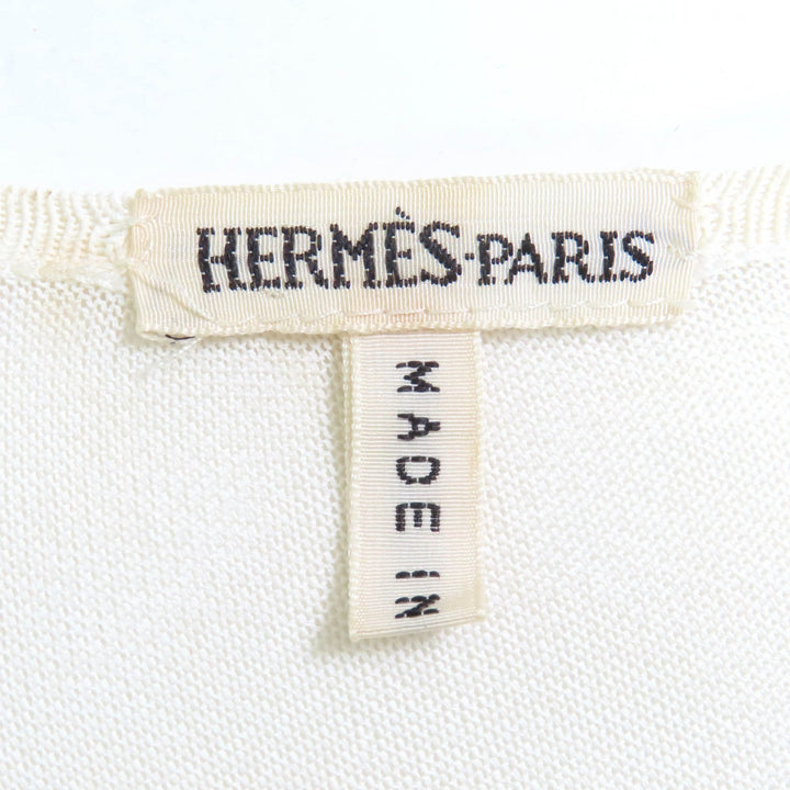 Very Good HERMES ensemble Margiela-era sleeveless cardigan Yellow white ー Women