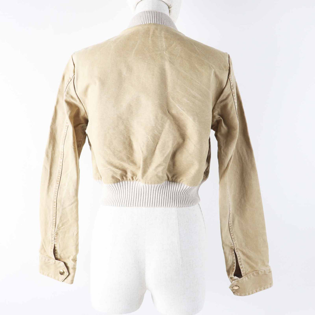 LOUIS VUITTON Jacket Washed denim cropped bomber jacket beige Women 34 1AB74I