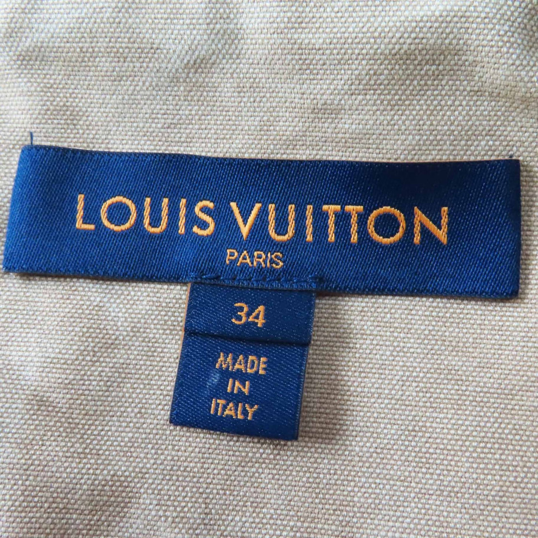 LOUIS VUITTON Jacket Washed denim cropped bomber jacket beige Women 34 1AB74I