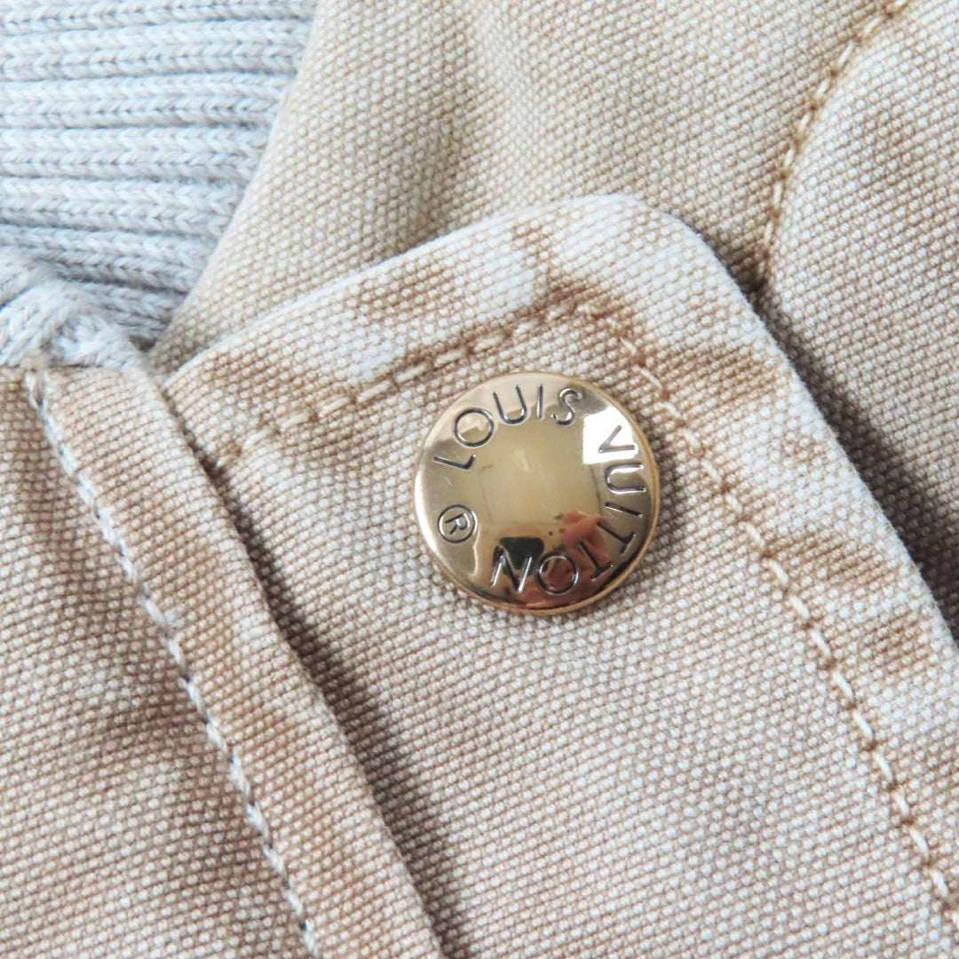 LOUIS VUITTON Jacket Washed denim cropped bomber jacket beige Women 34 1AB74I