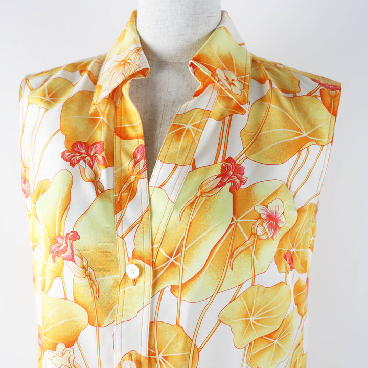 Excellent HERMES Best Les Capucines Margiela period Orange silk Women 36