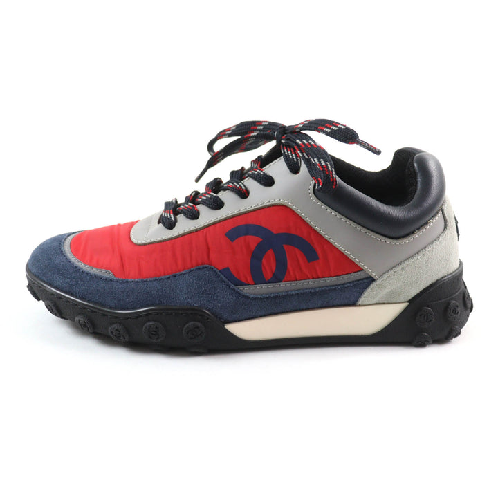 Great CHANEL sneakers Logo design COCO Mark suede leather Multi Women 35 G34086
